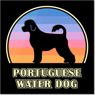 Portuguese Water Dog Vintage Sunset Dog Posters and Art